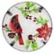 19" Red Cardinal & Pinecone Glass Patio Side Table